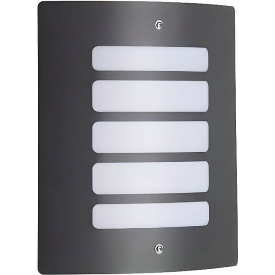 Applique murale extérieure todd - - h29cm - anthracite - 60w - lignes galbées