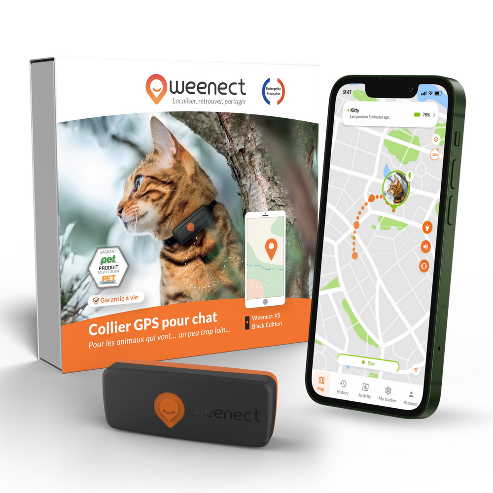 Weenect XS - collier gps pour chat (black edition )