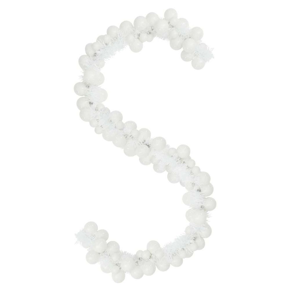 Guirlande de boules de noël led blanc 186 cm polystyrène