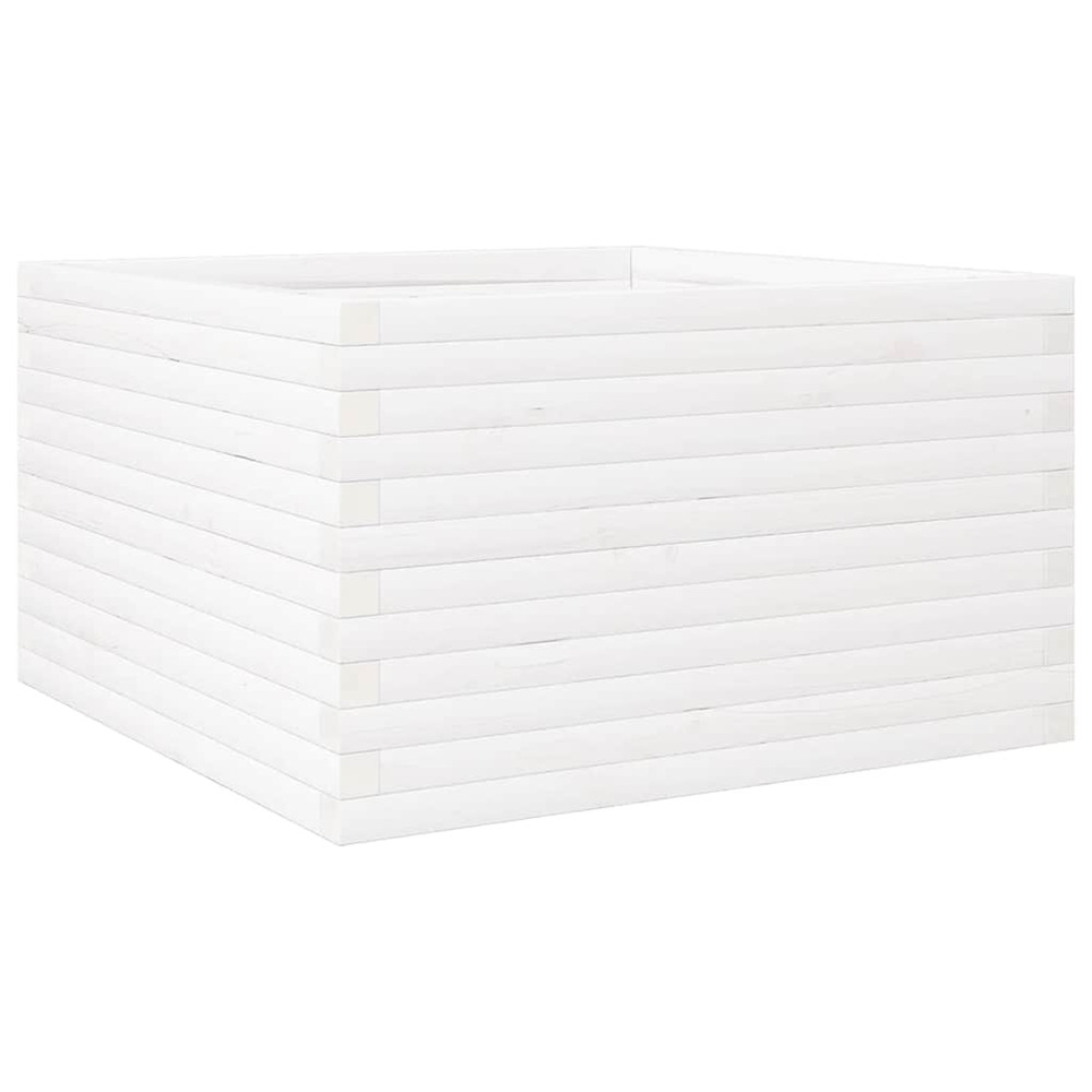 Jardinière d'extérieur blanc 80x80x46 cm bois de pin massif