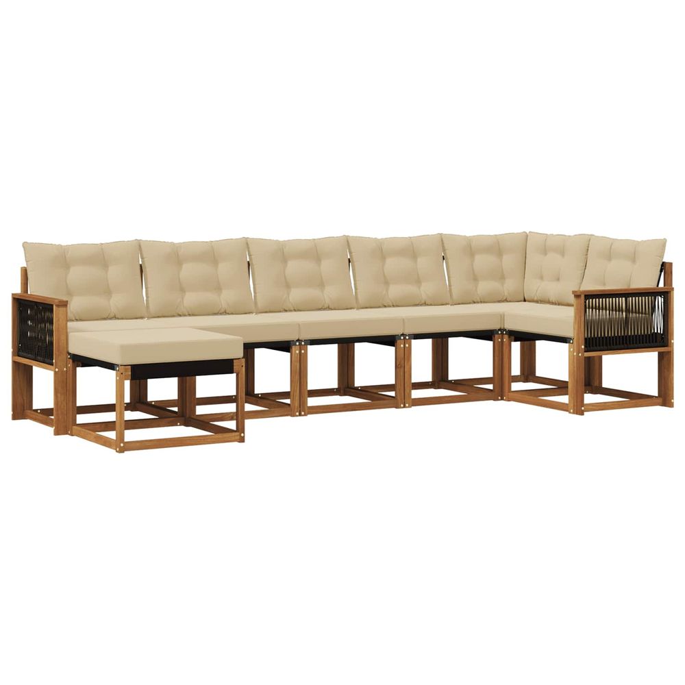 Ensemble de canapés d'extérieur 7 pc naturel et beige
