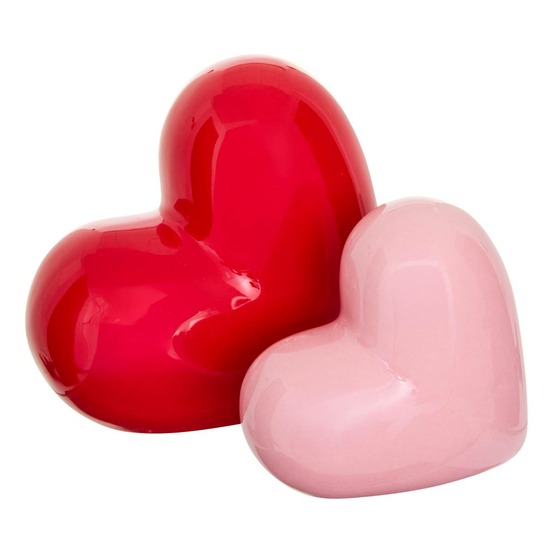 Lot de 2 coeurs décoratifs love
