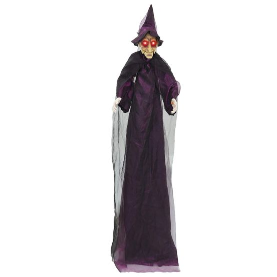 Sorcière parlante suspendue d'halloween pourpre 216 x 125 cm