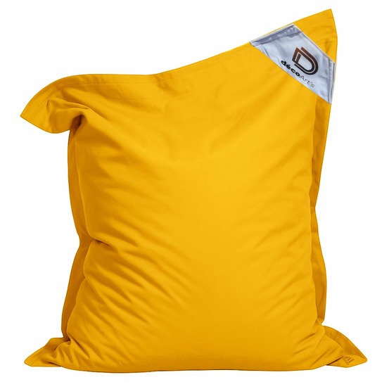 Pouf géant xxl intérieur et extérieur, déhoussable, salon, jardin, deco arts jaune miel