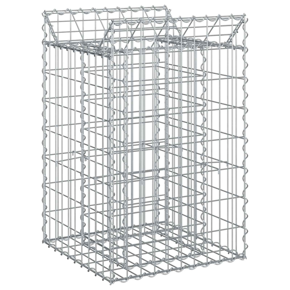 Lit surélevé gabion argenté 50 x 50 x 80 cm acier galvanisé