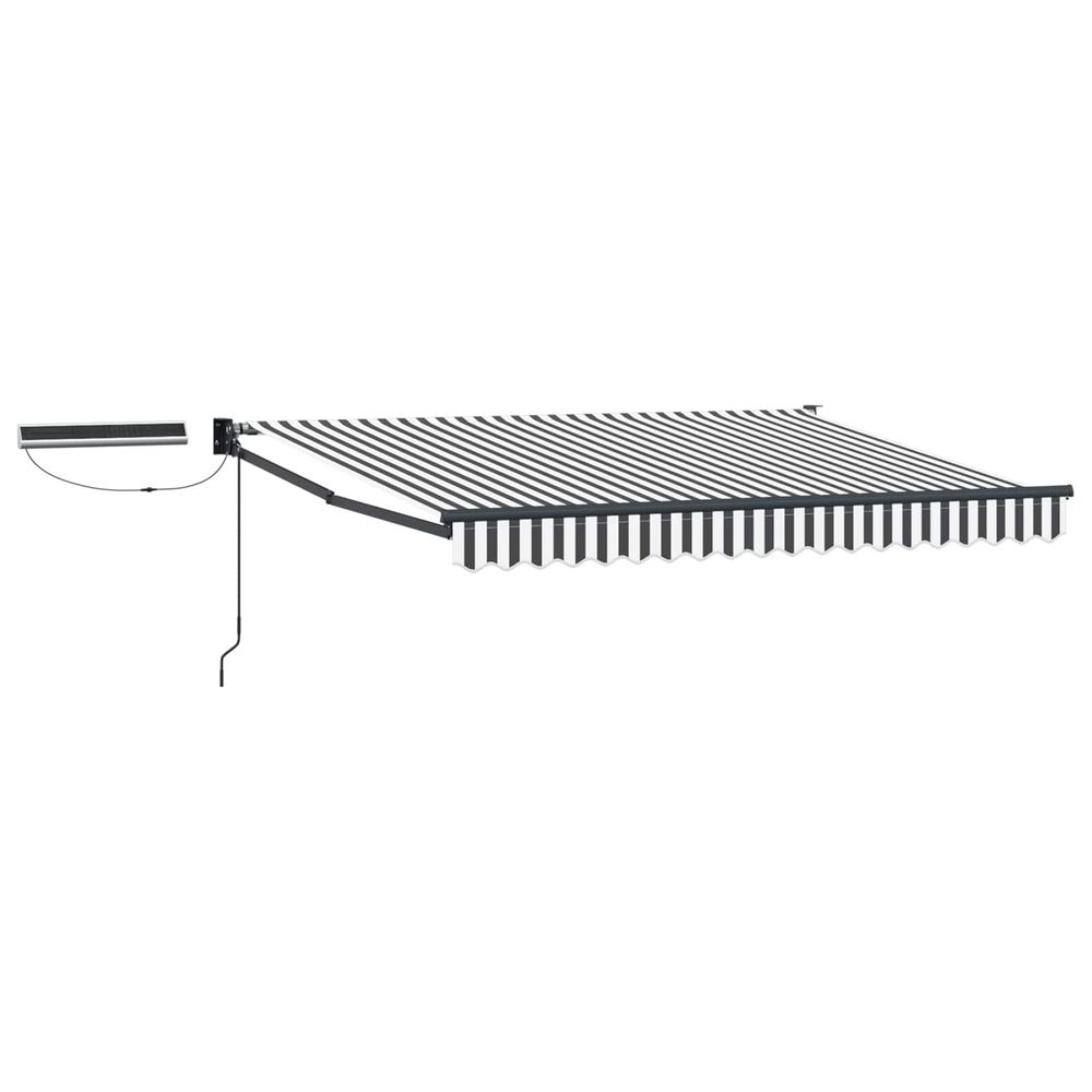 Auvent rétractable électrique anthracite et blanc 3,5 x 2,5 m