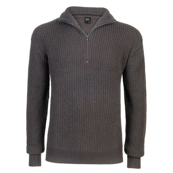 Pull homme brandit® col camionneur anthracite - manches longues zippé