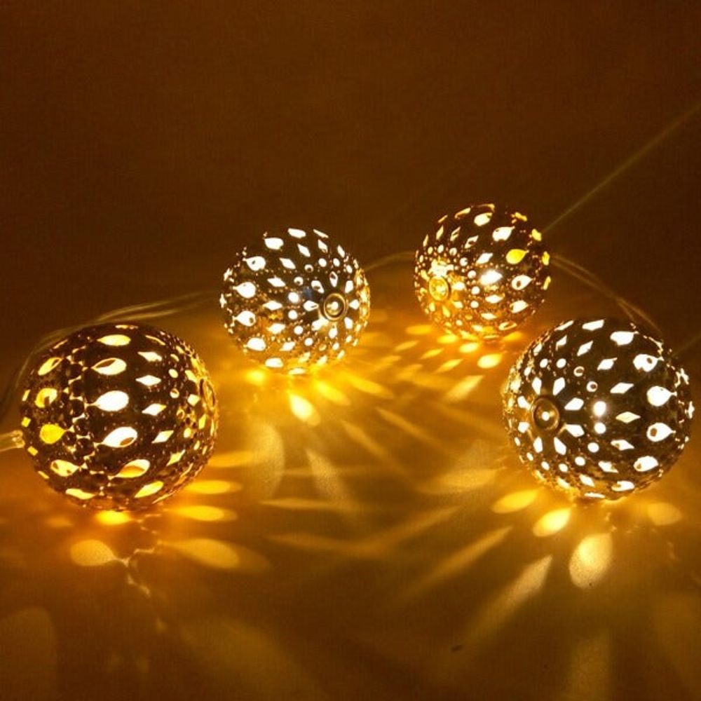 Guirlande lumineuse - boules métalliques - 5m