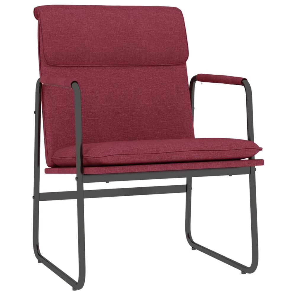 Chaise longue rouge bordeaux 55x64x80 cm tissu bain de soleil