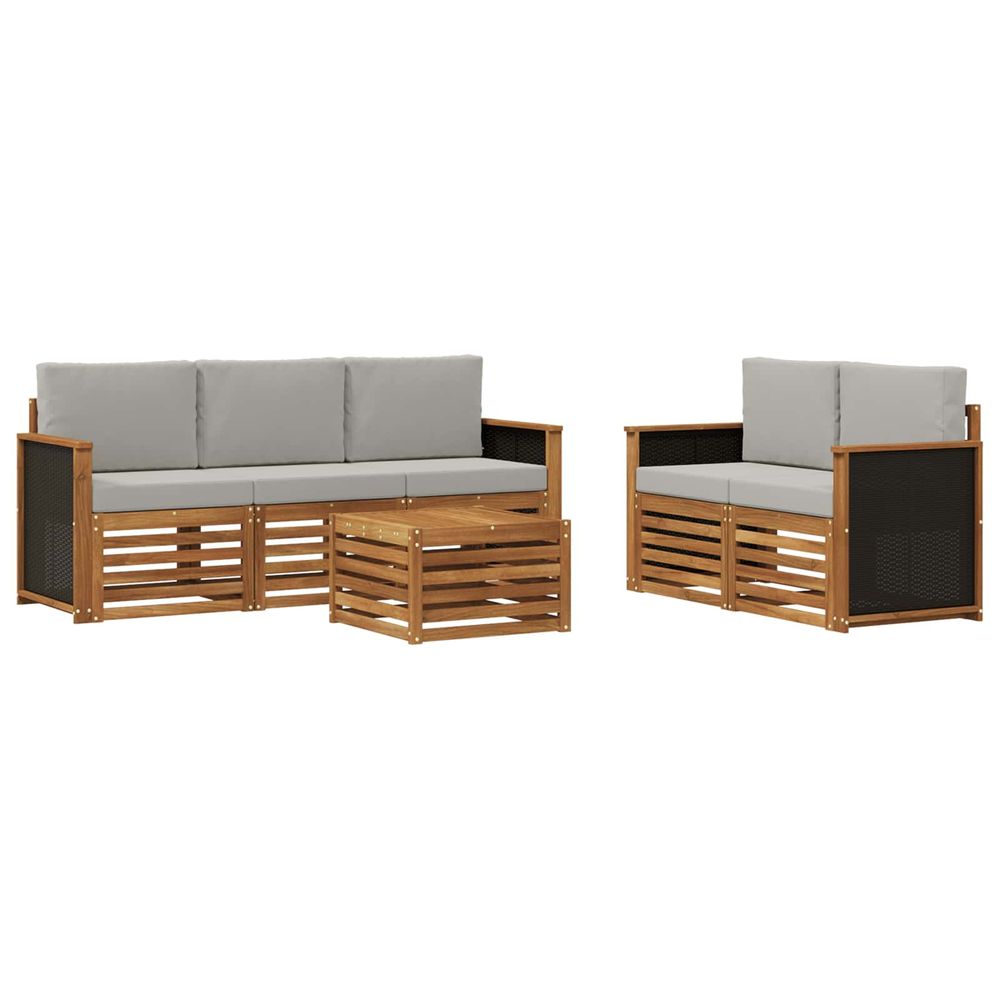 Ensemble de canapés d'extérieur 6 pc naturel et gris clair