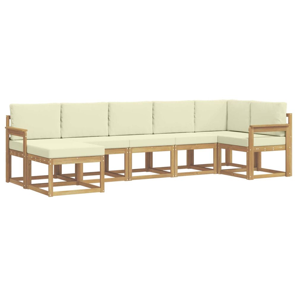 Ensemble de canapés d'extérieur 7 pc blanc et crème polyester