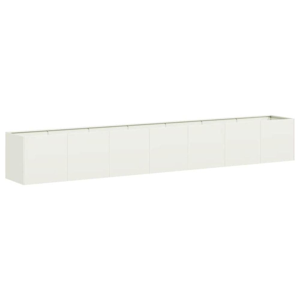 Jardinière d'extérieur blanc 280x40x40 cm acier laminé à froid