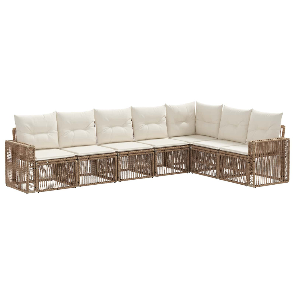 Ensemble de canapé de jardin 7 pcs beige et blanc crème