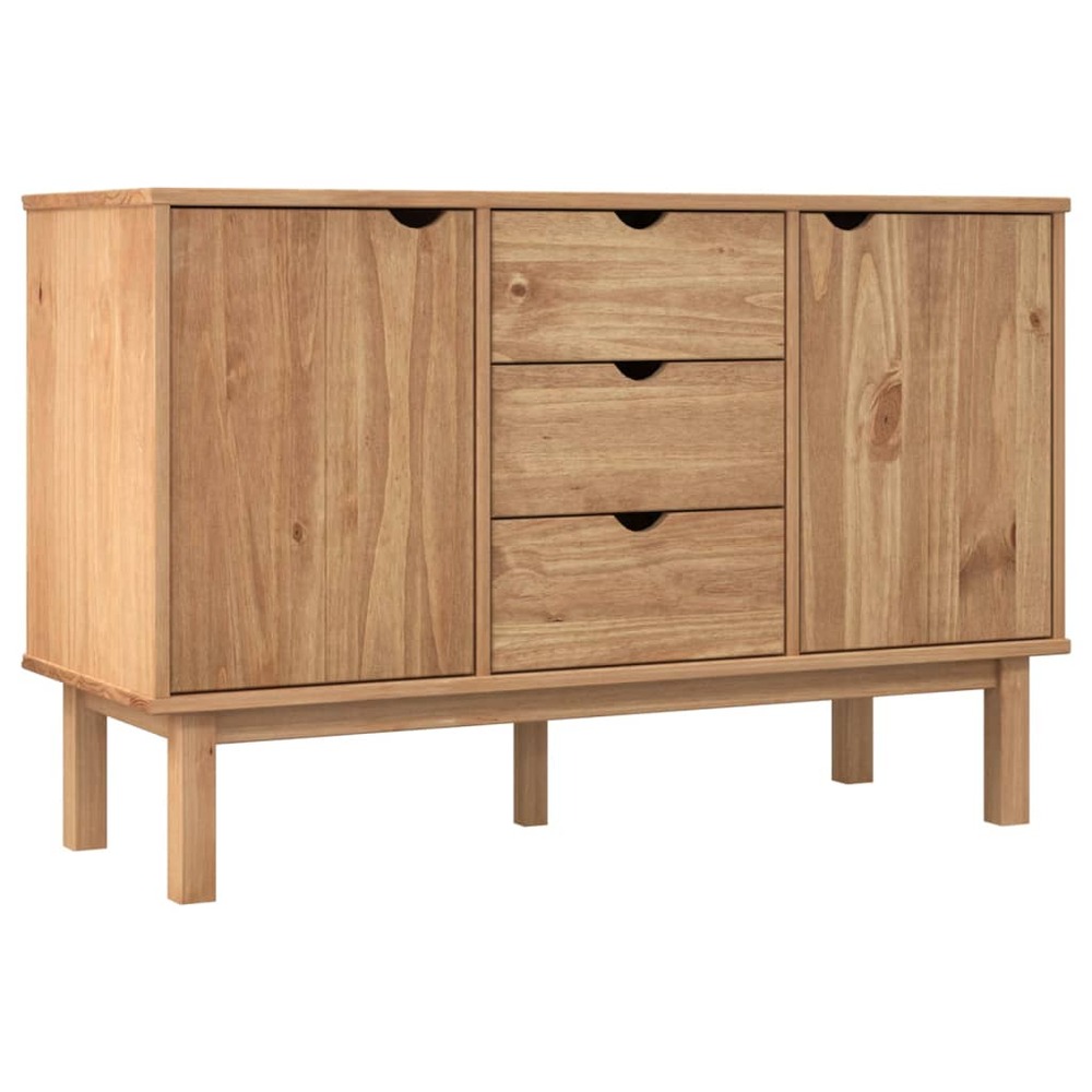 Buffet bahut commode armoire meuble de rangement organisateur cuisine salle de séjour salon 113,5 x 43 x 73 cm bois massif de
