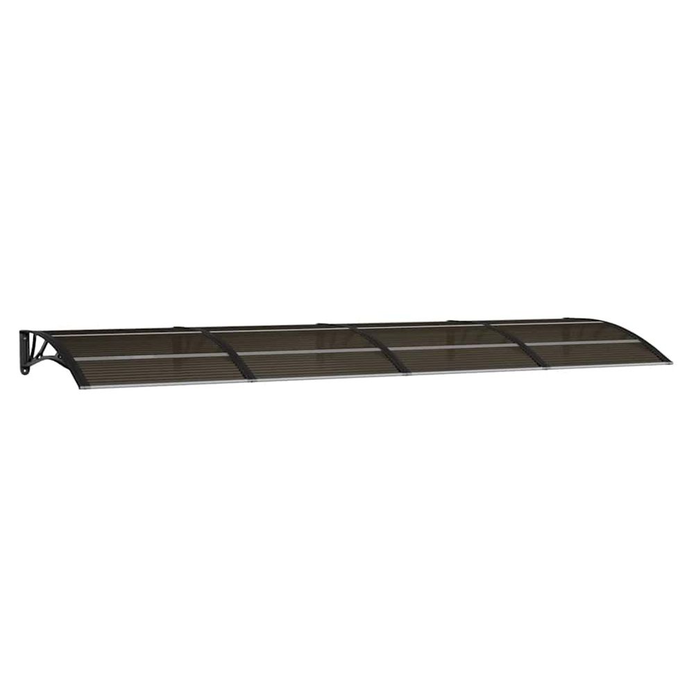 Auvent de porte noir 350 x 100 cm en polycarbonate