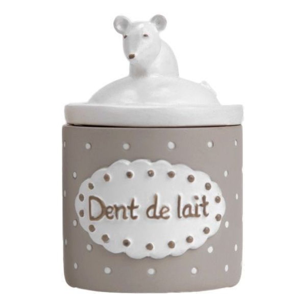 Boite à dents de lait souris taupe