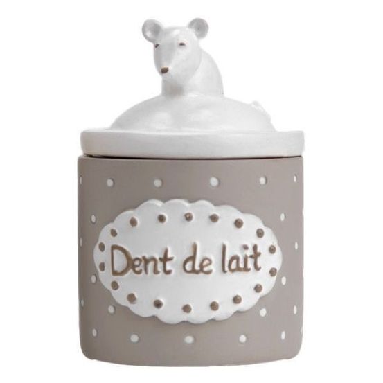 Boite à dents de lait souris taupe
