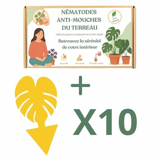 Nématodes felti (sf) - anti mouches du terreau - anti moucherons - anti sciarides - 5 millions traite jusqu'à 15 plantes - x10