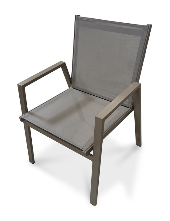 Fauteuil de jardin floride aluminium et textilène quartz