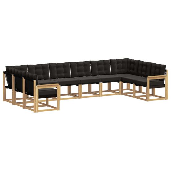 Ensemble de canapés d'extérieur 10 pc blanc et noir