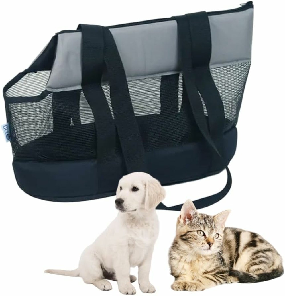 Sac bandoulière respirant transport chat ou petit chien