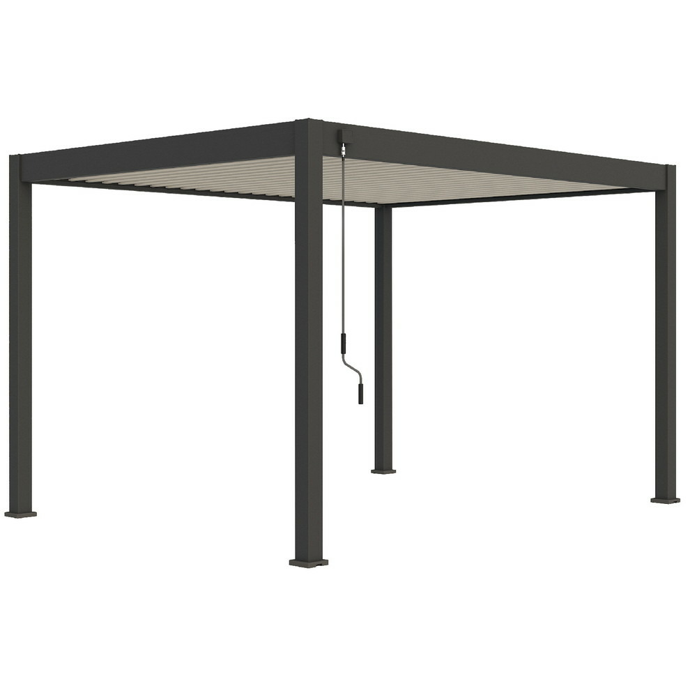 Pergola bioclimatique autoportante bicolore - 300 x 400 x h. 258 cm