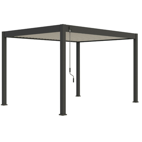 Pergola bioclimatique autoportante bicolore - 300 x 400 x h. 258 cm
