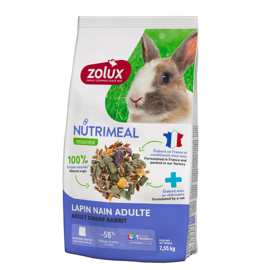 Aliment composé pour lapin adulte(6 mois et plus) sachet de 2.55 kg