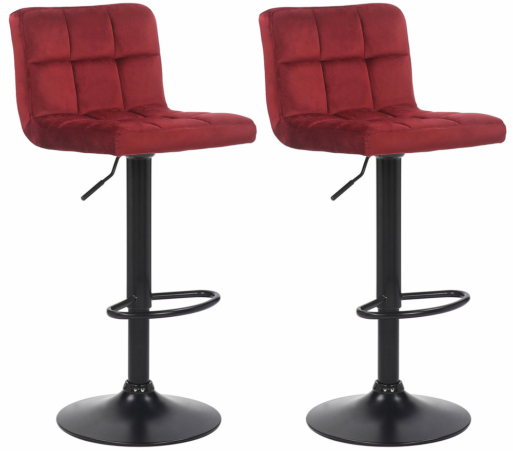 Lot de 2 tabourets de bar feni velours