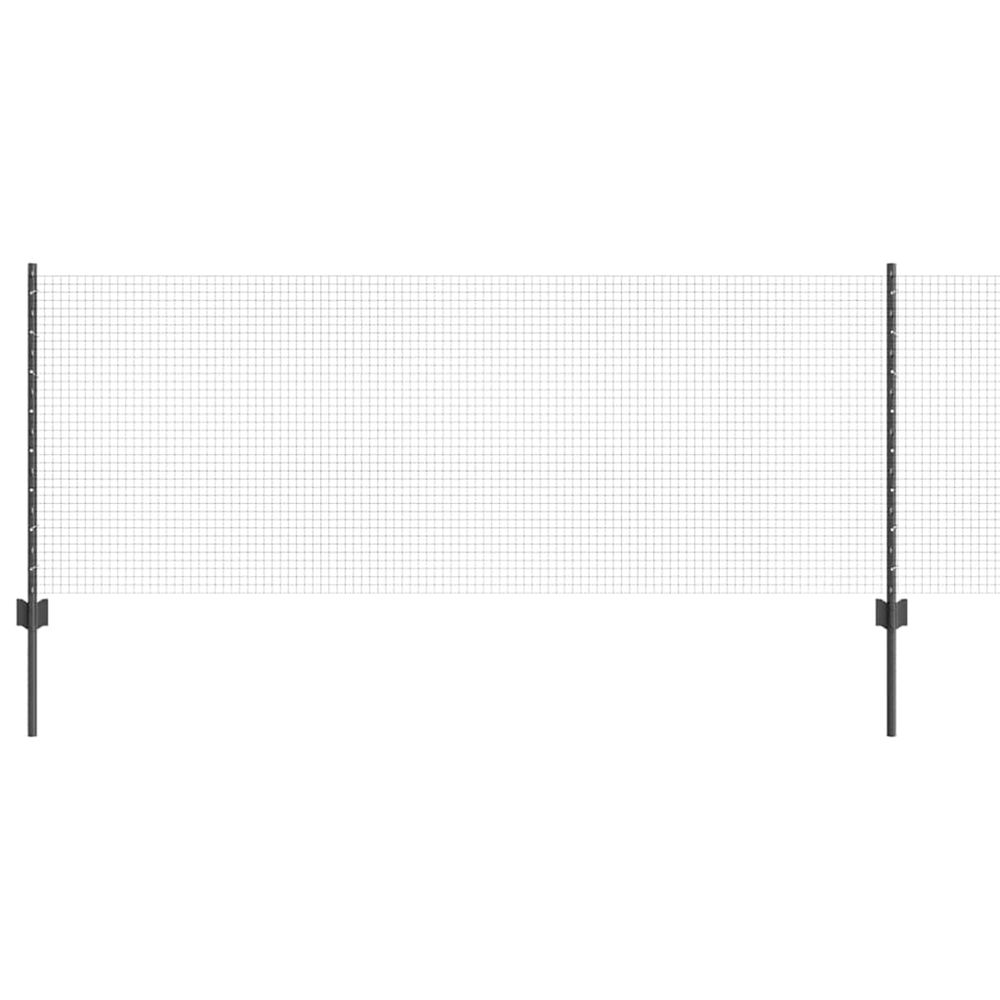 Clôture en fil soudé avec poteaux 50 x 0,8 m gris maille