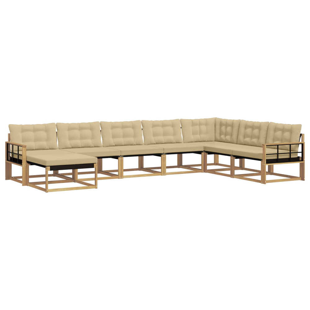 Ensemble de canapés d'extérieur 8 pcs blanc et beige