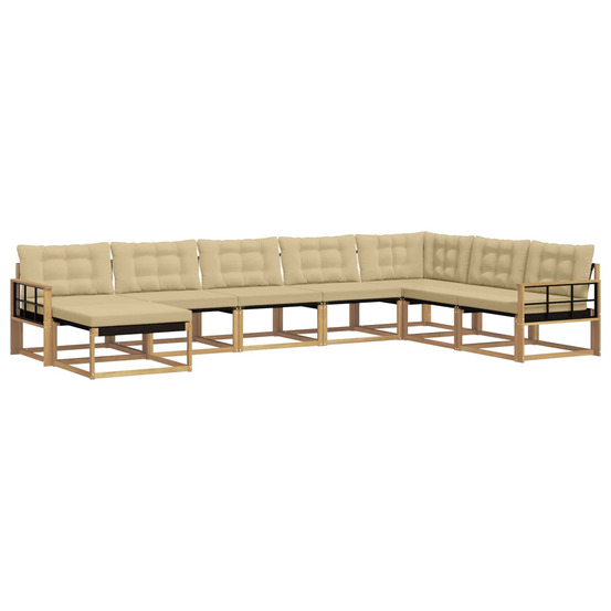 Ensemble de canapés d'extérieur 8 pcs blanc et beige