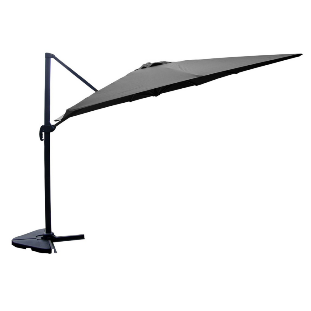 Parasol gris déporté rectangle 3 x 4 m cesare