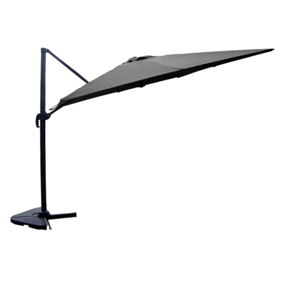 Parasol gris déporté rectangle 3 x 4 m cesare