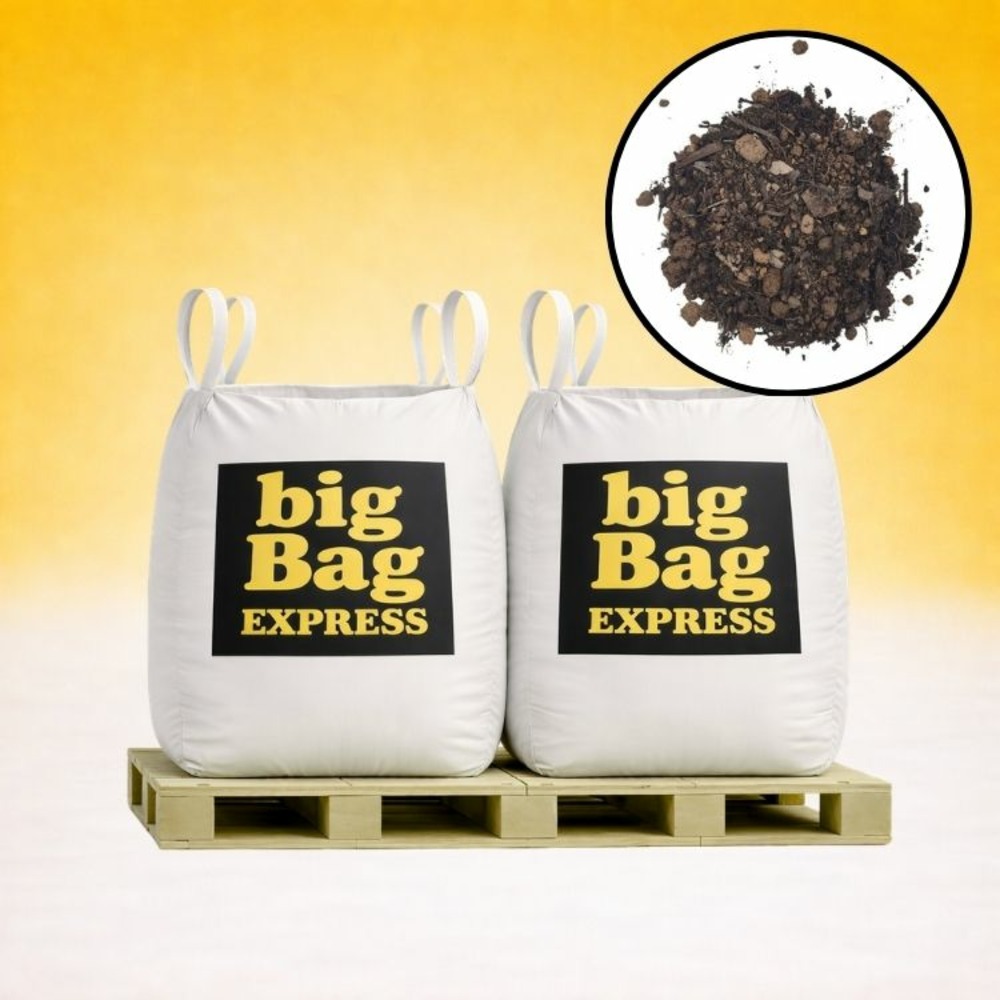 Pack 2 x big bag de 1m³ (+/- 2,4t) terre criblée amendée compostée à 50% - livraison premium