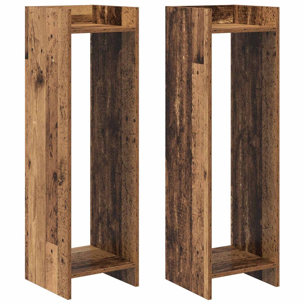 Support de plante 2 pièces bois ancien 30 x 30 x 100 cm
