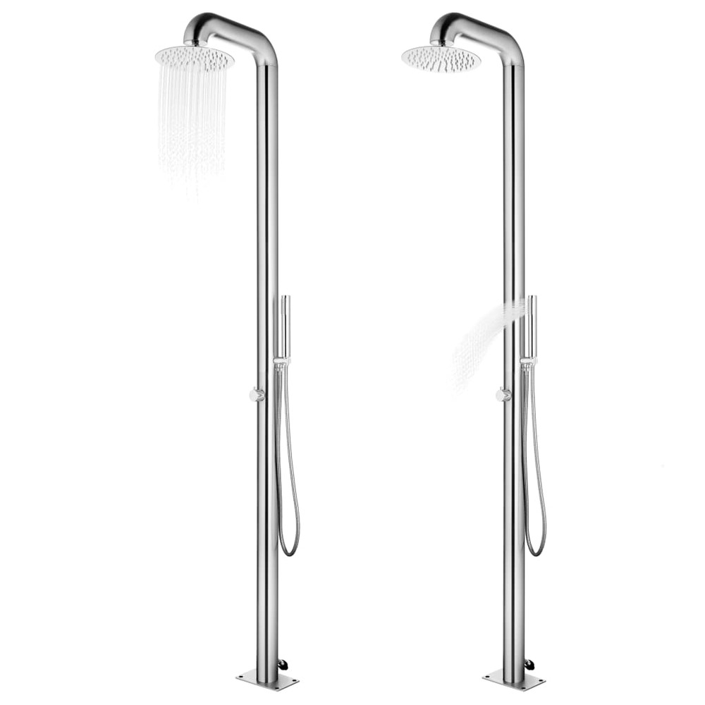 Douche de jardin 225 cm acier inoxydable