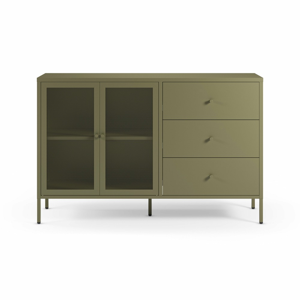 Latem-buffet en métal vert kaki 140 cm