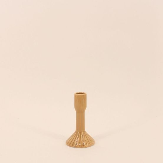 Bougeoir en céramique strié 13cm