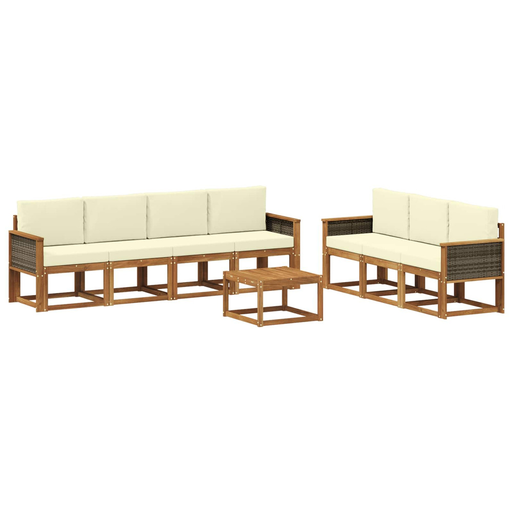 Ensemble de canapés d'extérieur avec coussin 7 pcs