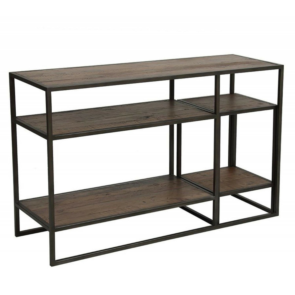 Console avec bout de canapé gigogne mdf marron - manufacture interior's