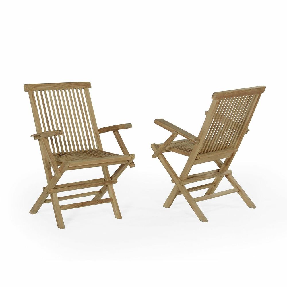 LOT 2 FAUTEUILS TECK JAVA-(783942)