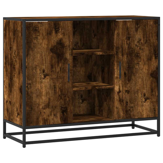 Buffet chêne fumé 92x35x76 cm bois d'ingénierie