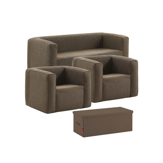 Salon gonflable 5 places - terracotta - intérieur et extérieur - camel