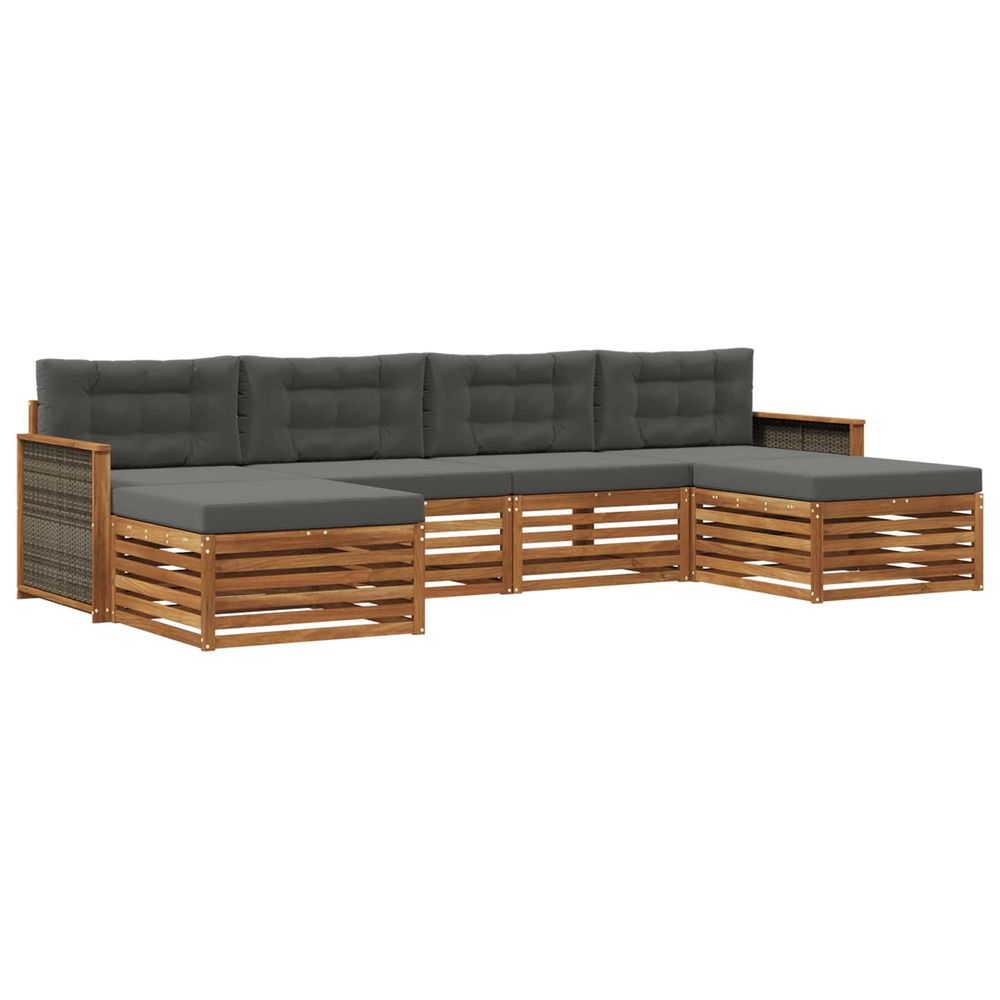 Ensemble de canapés d'extérieur 6 pc bois d'acacia massif