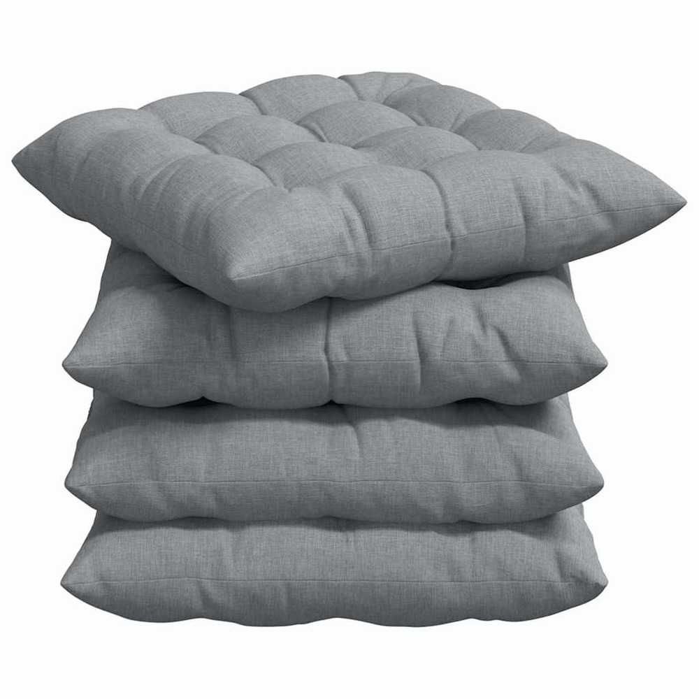Coussins de siège 2 pcs gris clair 40 x 40 x 6 cm tissu