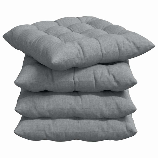 Coussins de siège 2 pcs gris clair 40 x 40 x 6 cm tissu