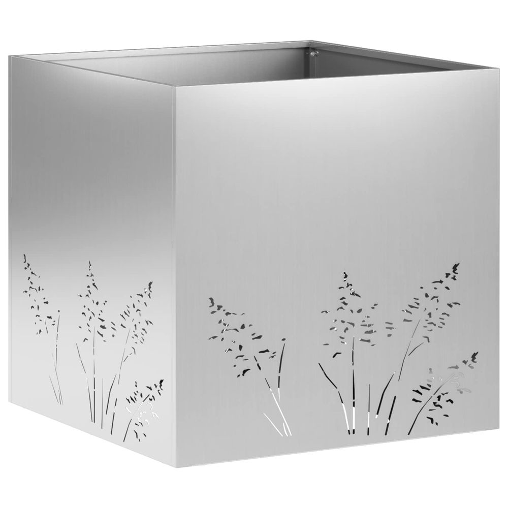Cache-pot de jardin argenté 50 x 50 x 49 cm acier galvanisé