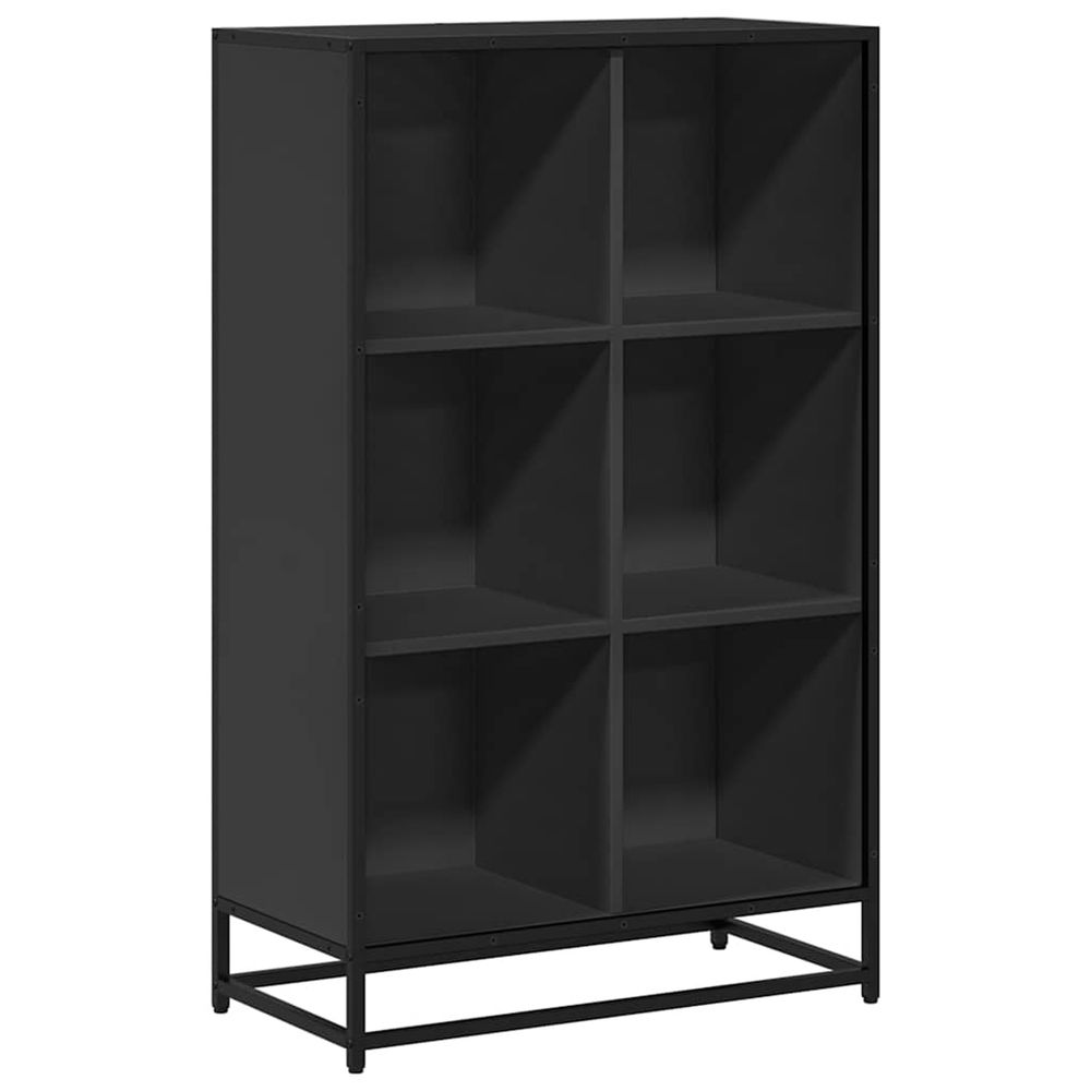 Bibliothèque noir 65,5x33x107,5 cm bois d'ingénierie
