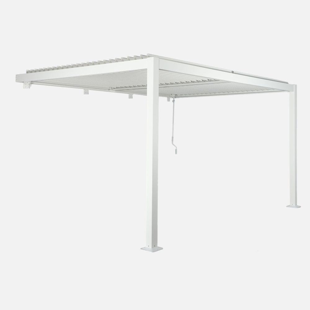 Pergola bioclimatique aluminium adossée lames orientables 4x3m palace